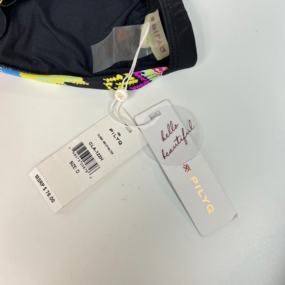 PQ PilyQ Clara Mix Up Halter Bikini Swim Top Size D Swimsuit Triangle Multi - Picture 6 of 8